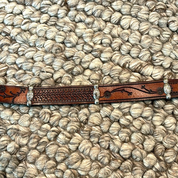 Brighton Embossed Leather & Silver Belt - Picture 2 of 3